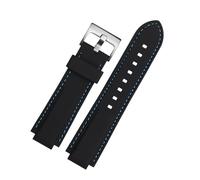 INEOUT Bracelet De Montre En Caoutchouc De Silicone Compatible Avec Le Bracelet De Montre Oris Aquis, Bracelet Convexe En Acier Inoxydable, Boucle Ardillon, Bracelet De Poignet Noir 24 Mm X 11 Mm (Co