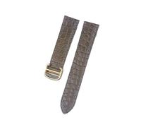 INEOUT Bracelet de montre en cuir Crocodile, Compatible avec Tank London Solo, for hommes et femmes, 16mm, 17mm, 18mm, 19mm, 20mm(Camel brown rose,17)
