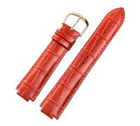 INEOUT Bracelet De Montre En Cuir Véritable Adapté À L'interface Convexe Cartier 16 18 20 22 Mm, Accessoires De Remplacement De Chaîne De Montre For Hommes Et Femmes(Red gold buckle,14x8mm)