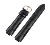 INEOUT Bracelet De Montre En Cuir Véritable Adapté À L'interface Convexe Cartier 16 18 20 22 Mm, Accessoires De Remplacement De Chaîne De Montre For Hommes Et Femmes(Black rose buckle,14x8mm)