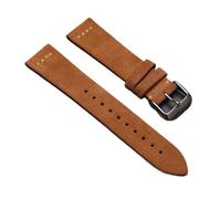 INEOUT Bracelet De Montre En Daim Fait À La Main 16 18 19 20 21 22MM Bracelet De Style Doux, Noir Mat Bleu Marron For Hommes Et Femmes(Light brown,18mm)