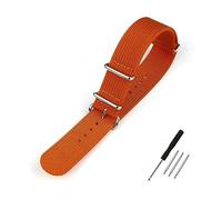 INEOUT Bracelet De Montre En Nylon Bracelet Côtelé 18mm 20mm 22mm For Remplacement Accessoires De Bracelet De Qualité Supérieure(Orange,22mm)