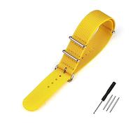 INEOUT Bracelet de montre en nylon bracelet côtelé 18mm 20mm 22mm for remplacement accessoires qualité supérieure(Yellow,22mm)