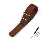 INEOUT Bracelet de montre en nylon bracelet côtelé 18mm 20mm 22mm for remplacement accessoires qualité supérieure(Brown,20mm)