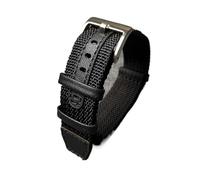 INEOUT Bracelet De Montre En Nylon Tressé + Cuir Véritable Qualité Supérieure 18mm 20mm 22mm Durable Sans Déformation Compatible Avec Tissot(Black,20mm)
