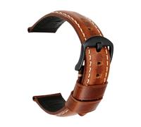 INEOUT Bracelet De Montre Rétro En Cuir Véritable Huile Cire Vachette Ceinture 18 20 22 24mm Femmes Hommes Marron Intelligente(Light Brown B,19mm)