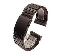 INEOUT Bracelet En Acier Inoxydable Argenté Noir 24mm 26mm 28mm 30mm Bracelet En Métal Compatible Avec Le Bracelet De Montre Diesel DZ4283 DZ7221 DZ7257 DZ7334(26mm Black)