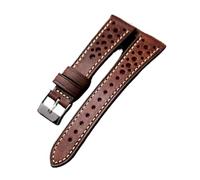 INEOUT Bracelet En Cuir De Vachette Italien Design Ventilé 18 20 21 Bracelet Ultra-fin For Homme Vert Marron Gris 22MM(Maroon,19mm)