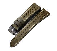 INEOUT Bracelet En Cuir De Vachette Italien Fabriqué À La Main 18 20 21 Bracelet Ultra Fin For Homme Vert Marron Gris 22 Mm(Green,21mm)