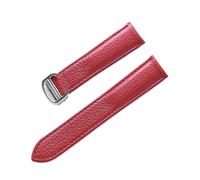 INEOUT Bracelet En Cuir Motif Lychee Bracelet De Montre En Cuir Souple Compatible Avec Les Bracelets For Hommes Et Femmes De Cartier(Red,20mm)