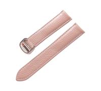 INEOUT Bracelet En Cuir Motif Lychee Bracelet De Montre En Cuir Souple Compatible Avec Les Bracelets For Hommes Et Femmes De Cartier(Pink rose buckle,16mm)
