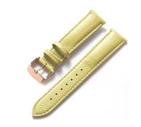 INEOUT Bracelet En Cuir Souple À Motif De Litchi Bracelet En Cuir For Femmes 16mm18mm20mm22mm Accessoires For Bracelet De Montre(Lemon Yellow Rose,14mm)