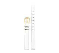 INEOUT Bracelets De Montre En Cuir Véritable De Petite Taille 6mm 8 10mm 12mm 14mm 16mm Couleur Bracelet De Montre Haute Lumière For Femmes Bracelet En Cuir Brillant(White G,8mm)
