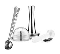 INEOUT Capsule Vertuoline Réutilisable en Acier Inoxydable Compatible avec Nespresso Vertuo Filtre À Café Espresso Compatible avec Vertuo Plus (Color : G11CAPSULE1TAMPER1SP)
