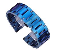 INEOUT Montre Bracelet En Acier Inoxydable 316l Bleu Argent Femmes Hommes Bracelets Métal Droit Fin Liens 18 20 21 22mm 23mm 24mm(Blue Brushed,21mm)