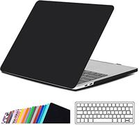 iNeseon Coque Compatible avec 2019/2018/2017/2016 Macbook Pro 15 Pouce(A1990/A1707), Étui de Protection Rigide + Couverture de Clavier pour MacBook Pro 15, Noir