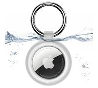 Inesore Clear Case for Apple AirTag 1/2, Waterproof Holder 1 Pack | Transparent Carbon Fibre Look for AirTag Key Fob, Scratch-Resistant Mount for Pet Collars, Luggage Tags, Clear-White