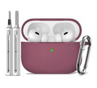 Inesore Compatible avec Airpods Pro 2e et 1ère coque de protection en silicone pour Apple Airpods Pro 2e et 6e génération avec porte-clés et stylet de nettoyage