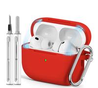 Inesore Compatible avec AirPods Pro 3 avec kit de nettoyage, coque de protection en silicone pour Apple AirPod Pro 3 (2025), design magnétique, rouge noble