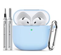 Inesore Compatible with AirPods 4 Case - Light Blue | Silicone Protective Case Cover for Apple Air Pod 4 (2024/ANC), Unisex Design, with Cleaning Kit