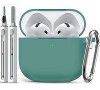 Inesore Compatible with AirPods 4 Case with Cleaning Kit, Silicone Protective Case Cover for Apple AirPod 4 (2024/ANC), Unisex Design - Green