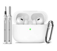 Inesore Compatible with AirPods Pro 1st/2nd Case - White | Silicone Protective Case Cover for Apple Air Pod Pro (2019/2022/2023), Unisex Design, with Cleaning Kit