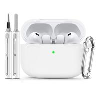 Inesore Compatible with AirPods Pro 3 Case(2025) with Cleaning Kit, Silicone Protective Case Cover for Apple Air Pod Pro 3rd Charging Case,Unisex Design - White