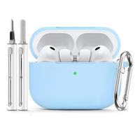 Inesore Compatible with AirPods Pro 3 Case - Sky Blue | Silicone Protective Case Cover for Apple Air Pod Pro 3rd (2025), Unisex Design, with Cleaning Kit