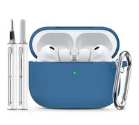 Inesore Coque compatible avec AirPods Pro 3 - Bleu marine-C | Coque de protection en silicone pour Apple Air Pod Pro 3rd (2025), design unisexe, avec kit de nettoyage