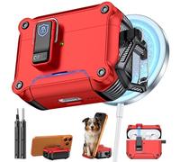 Inesore Dual-Lock Case Compatible with AirPods Pro 3 (Red) | Phone Stand Design, with Carabiner and Cleaning Pen, Automatic Snap Switch Secure Cover for Travel