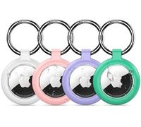 Inesore Holder Compatible with AirTag, Waterproof Case & Carbon Fiber Look for Air Tag, Scratch Resistant Holder for Pet Collar, Luggage Tag and Keyring, Cute Tones