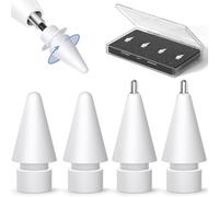 Inesore Replacement Tips for Apple Pencil Pro/2nd/1st/USB-C (4 Pack) | Anti-scratch POM Tips, Metal Tips, Highly Sensitive for Writing and Drawing, Comes with Storage Case
