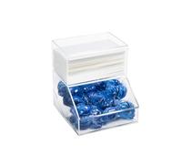 Inevibe Porte-dosettes à linge et distributeur de feuilles de sèche-linge - Récipient en acrylique à 2 compartiments avec couvercles pour ranger les épingles à linge, les boules de coton, les capsules