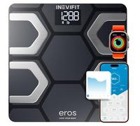 INEVIFIT EROS Bluetooth Balance de Graisse Corporelle Smart BMI Analyseur de Composition Corporelle Numérique Très Précis avec Application Smartphone Sans Fil 180 Kgs 30 x 30 cm (Noir)