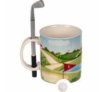 Inevitable Party Coffret cadeau avec mug de golf et mini balle de golf | Gadget de golf de bureau | Tasse en céramique amusante | Tasse à café | Cadeau amusant pour les golfeurs