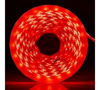 iNextStation 12V Ruban à LED Rouge, 5 Mètres Flexible 300 LEDs 2835 SMD IP65 Étanche Découpable Bande LED pour Maison Chambre, Escalier, Armoire, Soirée Décoration (Adaptateurs non Inclus)