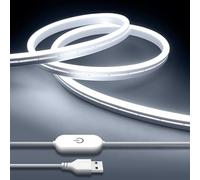 iNextStation 2M Ruban LED Blanc Froid, 5V USB Néon Bande LED Dimmable | IP65 Étanche Découpable Flexible Bandeau Lumineuse pour Interieur Maison Cuisine Chambre Fête Bar Exterieur Décoration