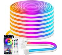 iNextStation Ruban LED RGB 15m, 24V Neon LED avec App & Télécommande | Flexible Bande LED Neon à Changement de Couleurs, Synchronisation Musicale, pour Fête, Décoration Intérieure et Extérieure