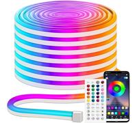 iNextStation Ruban LED RGB 5m, 12V Neon LED avec App & Télécommande | Flexible Bande LED Neon à Changement de Couleurs, Synchronisation usicale, pour Fête, Décoration Intérieure et Extérieure