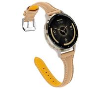 INF 1 bracelet fin en cuir en forme de T compatible avec Garmin Venu 3S et Huawei GT4/5/6 41 mm/42 mm, cuir grainé, acier inoxydable