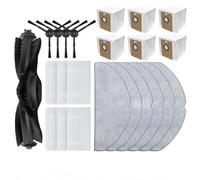 INF 1 lot de pièces de rechange compatibles avec TP-Link Tapo RV30 RV20 série - 1 brosse principale, 4 brosses latérales, 6 filtres, 6 sacs à poussière, 6 chiffons de nettoyage