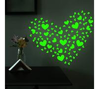 INF 2 feuilles d'autocollants coeur brillant dans le noir, autocollants muraux lumineux, autocollants muraux de jeu autocollants pour chambres d'enfants pour autocollants phosphorescents, autocollants