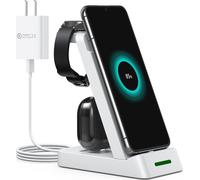 INF 3-in-1 wireless charger for Samsung mobile phone, smartwatch and headphones white (chargeur sans fil 3-en-1 pour téléphone portable, smartwatch et écouteurs Samsung)