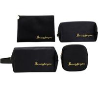 INF 4-piece velvet make-up bag set black