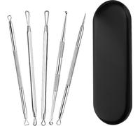 INF 5-Piece Blackhead Remover, Pimple Popper, Facial Skin Care Kit Silver
