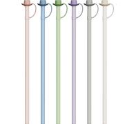 INF 6 paquets de pailles en silicone avec bouchon et 1 brosse de nettoyage