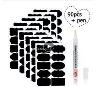 INF 9 Étiquettes Amovibles pour Bouteilles en Verre avec Stylo