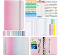 INF A6 classeur en cuir PU, planificateur de budget - dégradé rose violet vert