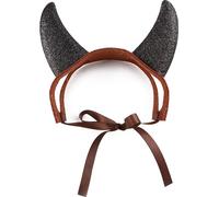 INF Accessoire Diable Cornes pour Animaux Feutre Noir, Déguisement Halloween M