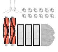 INF Accessoires de pièces de rechange pour aspirateur robot Xiaomi Mi Roborock 1/2 Mijia, 2 x brosses principales, 3 x filtres HEPA, 2 x brosses latérales, 12 x filtres de réservoir d'eau, 5 x vadroui